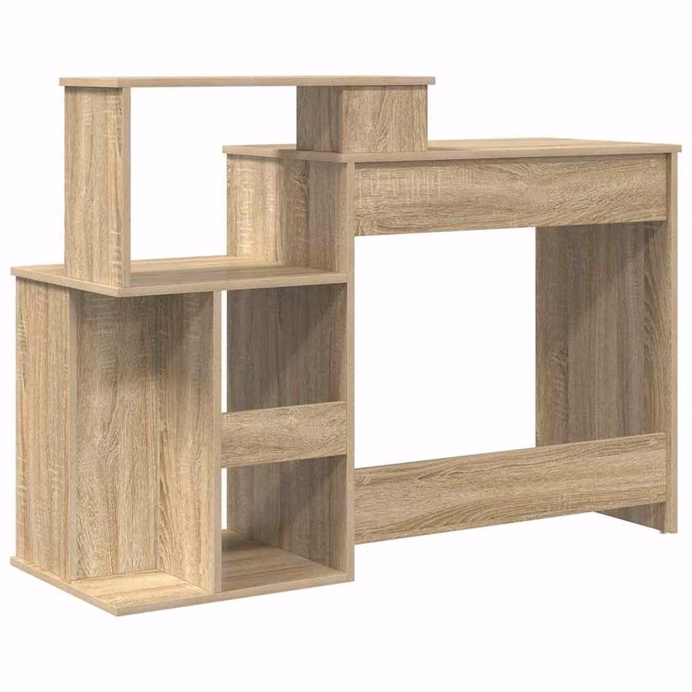 Berkfield Home Modern Writing Desk in Sonoma Oak and Beige, W/D/H: 120.5 x 44 x 88.5 cm – 4
