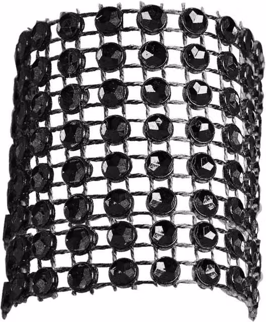 Neel Blue Set of 10 Black Stripe Buckle Napkin Ring Holders, W: 13 cm, D: 4 cm, H: 4 cm