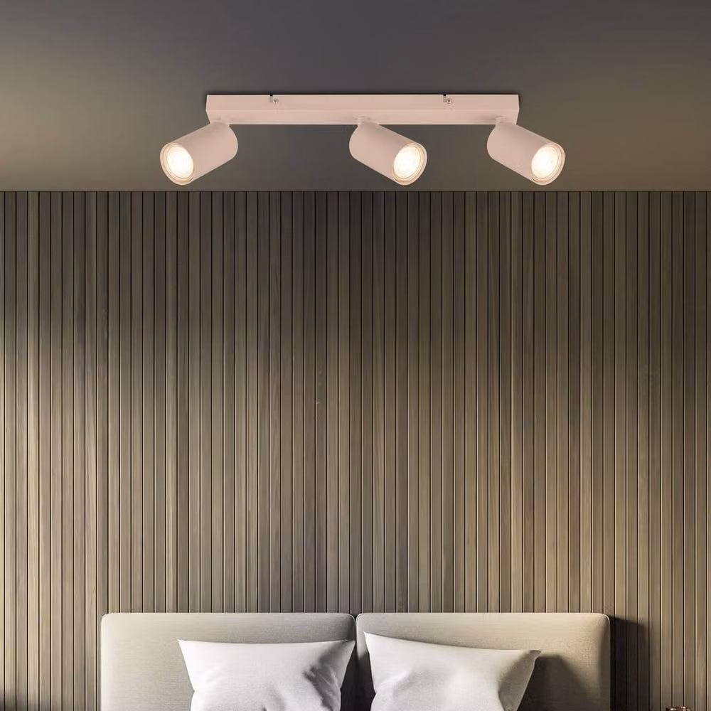 Briloner Beige Modern Metal Ceiling Spotlight with 3 Adjustable GU10 Lights – 4