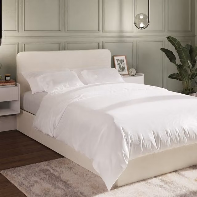 GFW Chiswick Ottoman Bed in Beige Fabric, W/D/H: 120 x 200 cm