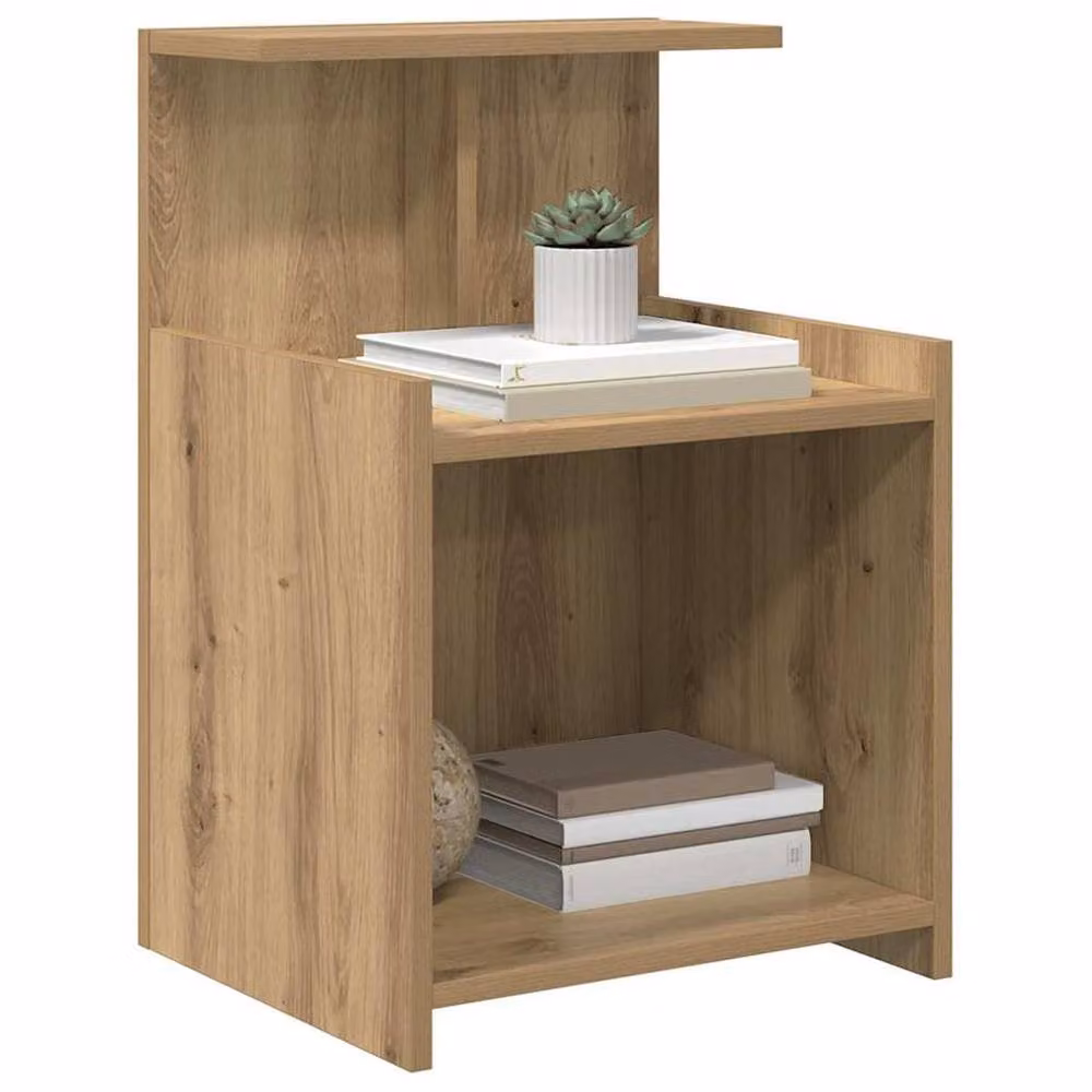 Berkfield Home Artisan Oak Bed Cabinets, 2 Piece Set in Brown, W/D/H: 40 x 35 x 60 cm – 3