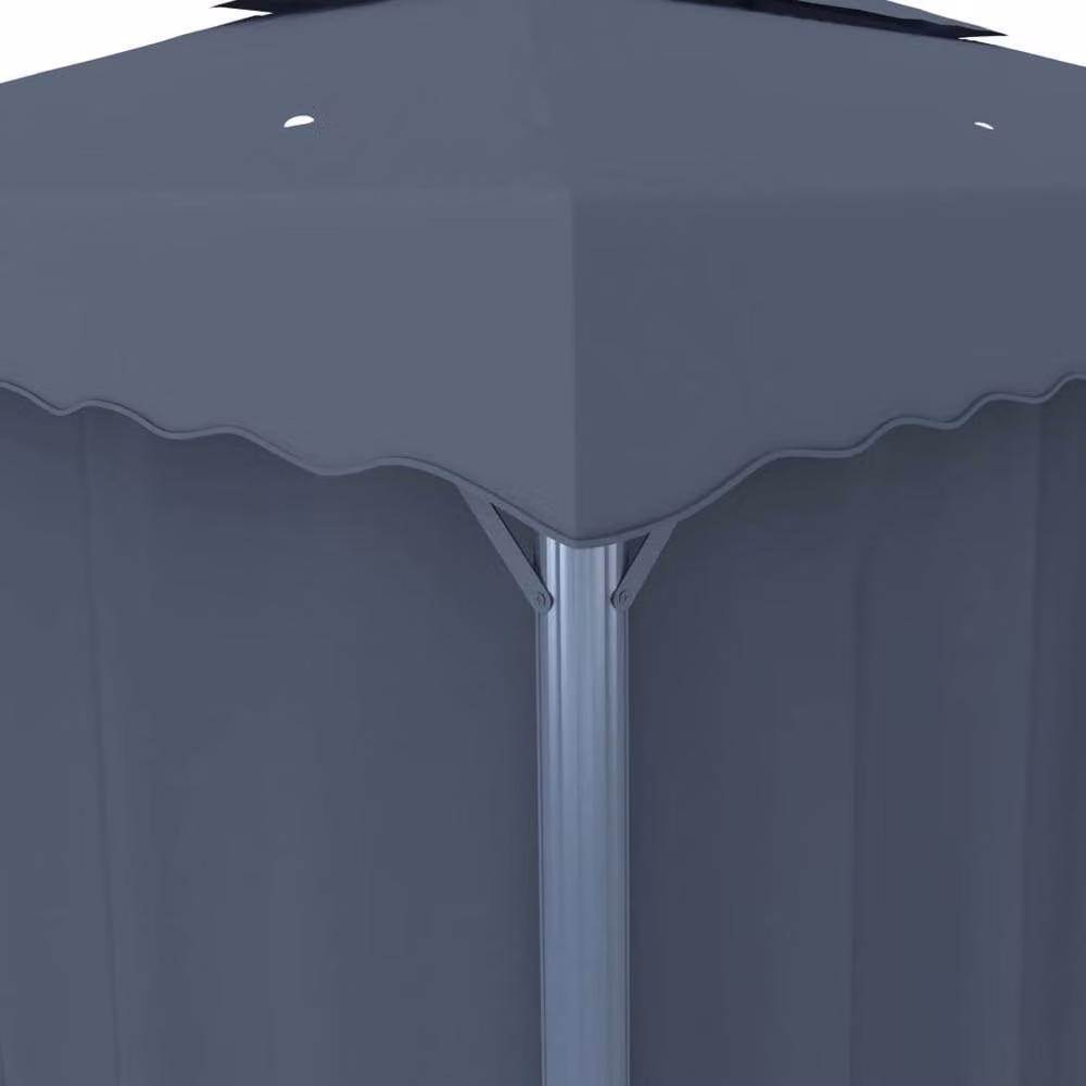 Berkfield Home Anthracite Aluminium Gazebo with Curtains, W: 400 cm, D: 300 cm, H: 250 cm – 3