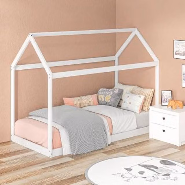 Chilli Seating Scandinavian Style Single Solid Wood Childrens Bed Frame in White