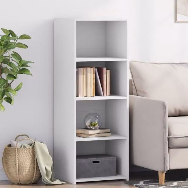 Berkfield Home Modern White Matt Highboard W/D/H: 45 x 41 x 124 cm