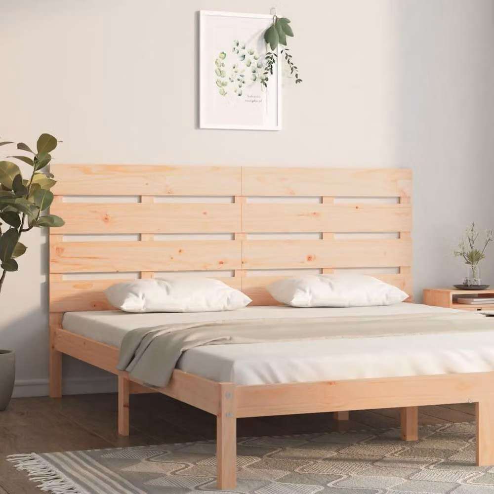 Berkfield Home Rustic Solid Wood Pine Headboard in Light Tan, W: 150 cm, D: 3 cm, H: 80 cm – 2