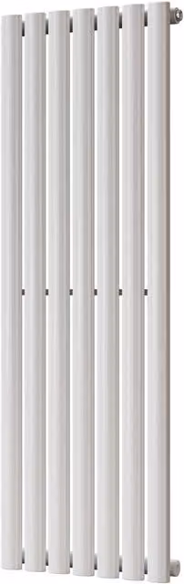 UK Radiators Omeara White Elliptical Tube Vertical Designer Radiator, H 120 cm x W 40.6 cm