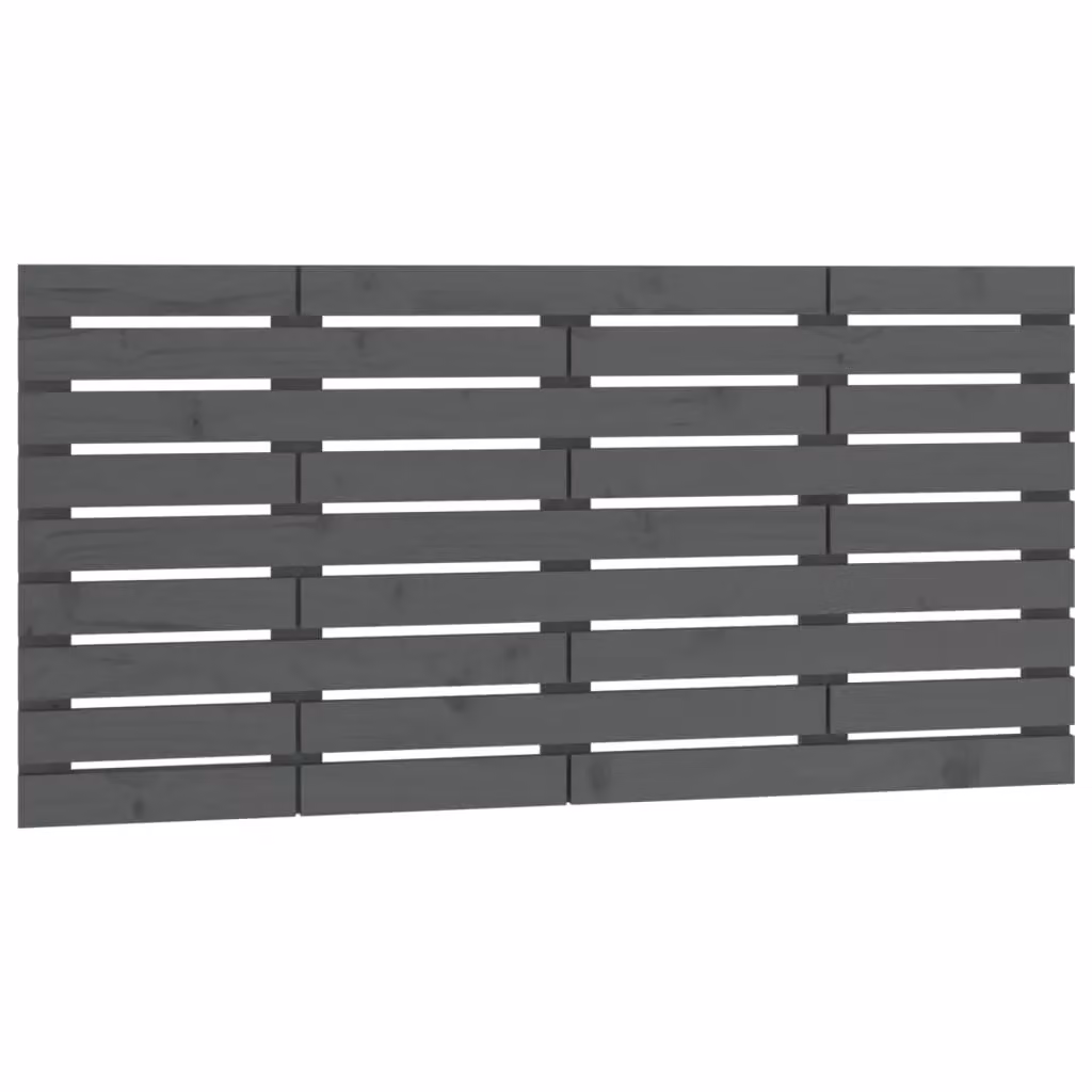 Berkfield Home Grey Rustic Solid Pine Wood Wall Mount Headboard W/D/H: 126 x 3 x 63 cm – 2