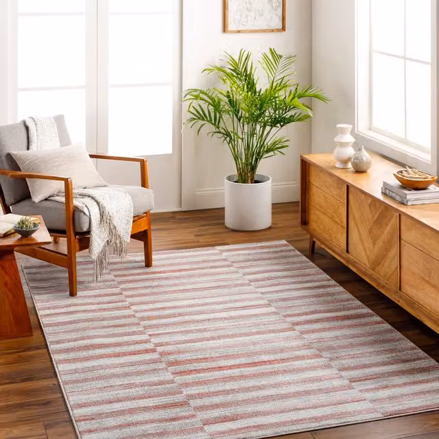 Livabliss San Francisco Modern Geometric Living Rug in Coral, W: 200 cm, D: 275 cm – 1