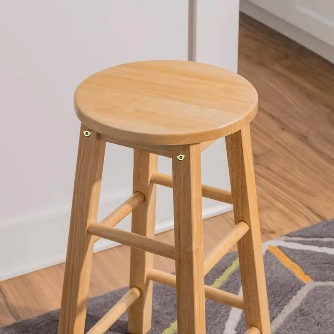 Kelvenix Modern Wooden Kitchen Bar Stool in Beige – 2