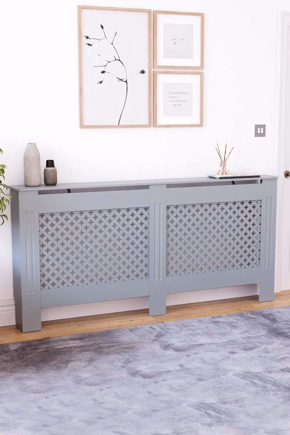 Home Discount Vida Designs Oxford MDF Radiator Cover Extra Large, Dark Grey, W/D/H: 172.0 x 82.0 x 19.0 cm – 4