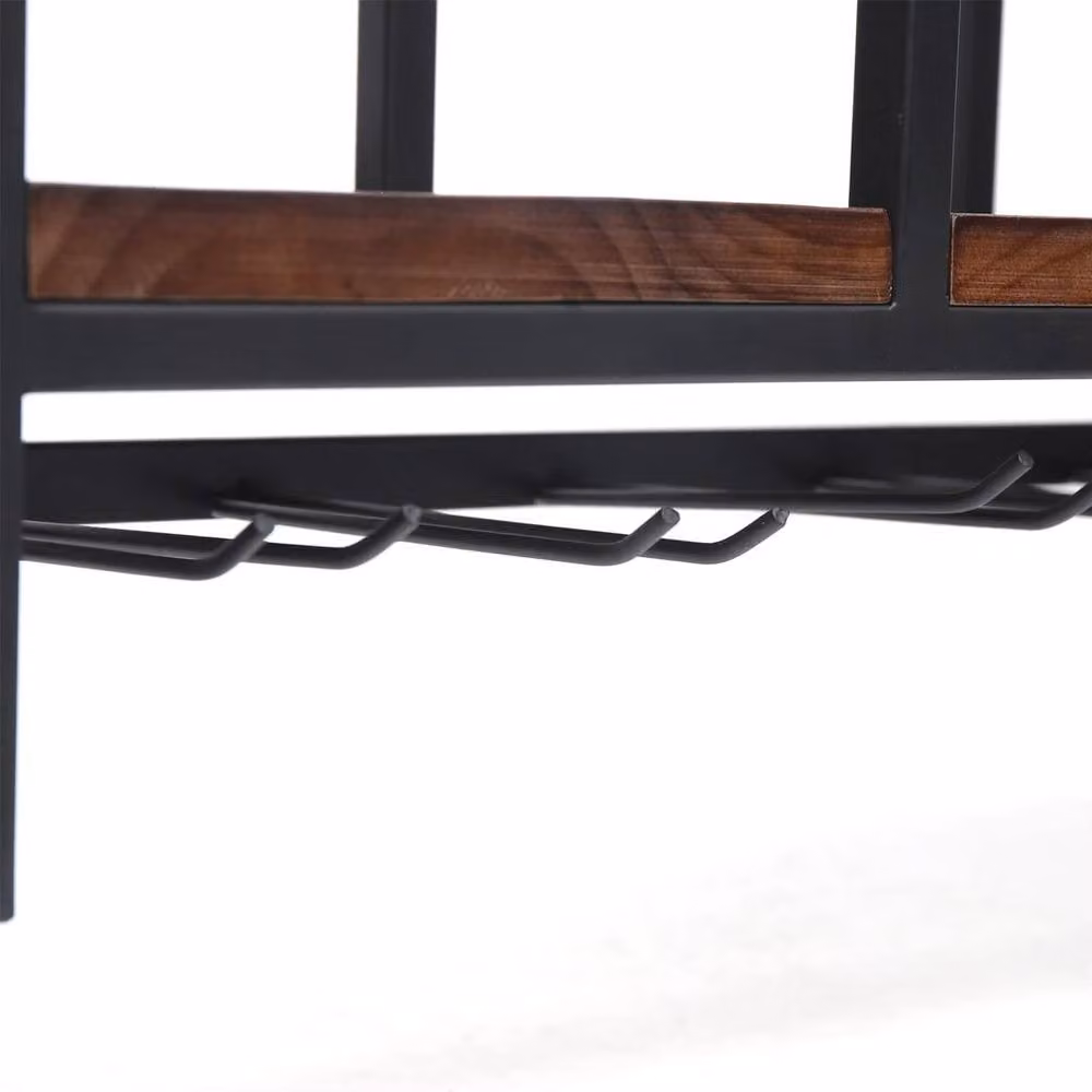 FORGEVIO Industrial Wall Mounted Wine Rack and Bottle Storage in Black – 4