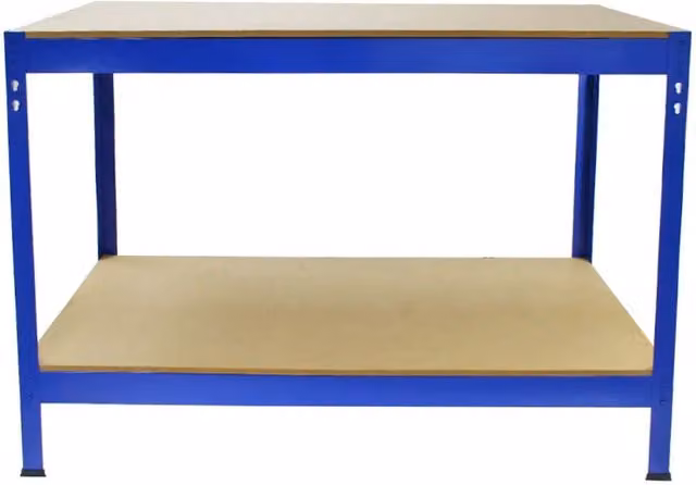 Monstershop 4 x T-Rax Racks and Workbench in Blue, W/D/H: 90 x 45 x 180 cm