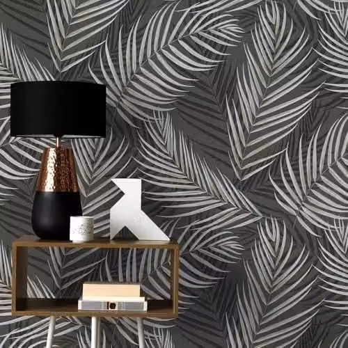 Erismann Fashion for Walls Floral Modern Wallpaper in Black and Grey – 1