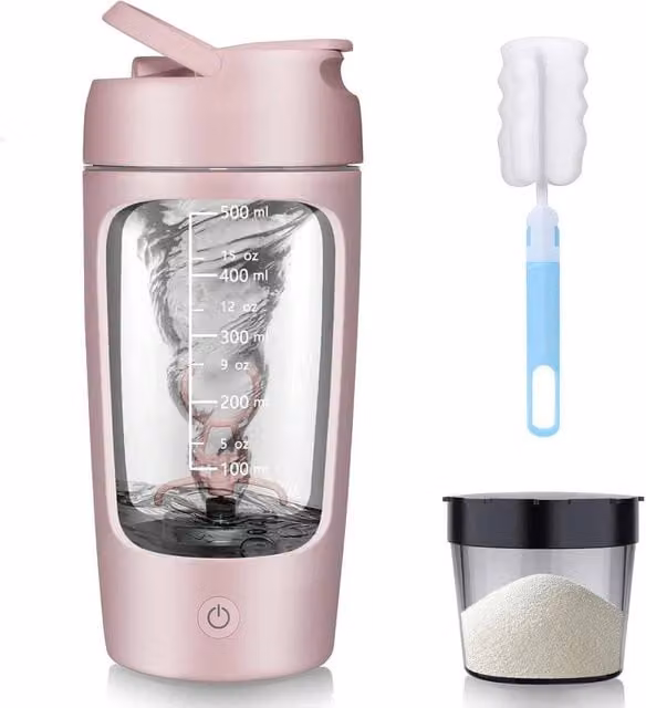 PAWNORA Electric Protein Shake Mixer Shaker Cup in Pink – 1
