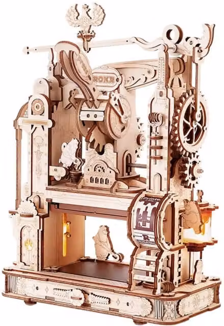 Syntego Classic Printing Press 3D DIY Wooden Puzzle Toy in Brown and Black