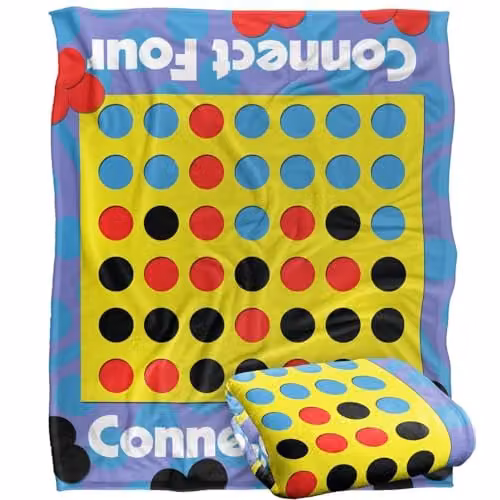 Hasbro Connect Four Super Soft Fleece Throw Blanket, Multicolour, W: 152 cm, D: 127 cm – 1