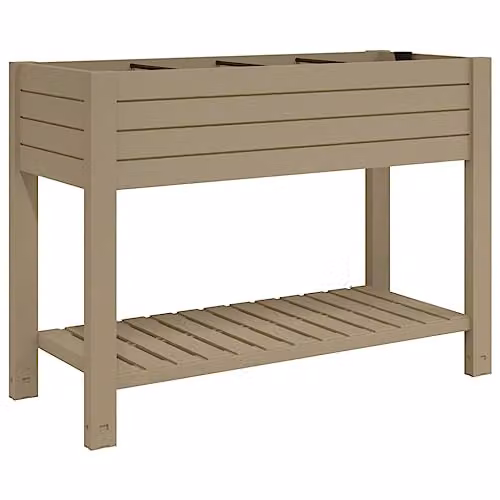 vidaXL Brown Plastic Raised Bed for Vegetable, Herb or Ornamental Gardens W/D/H: 110 x 45 x 79 cm