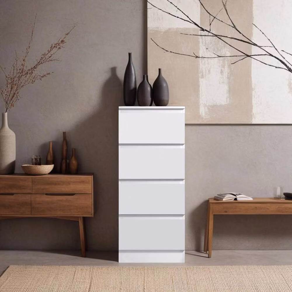 FORGEVIO Modern 4 Drawer Chest of Drawers in White – 3