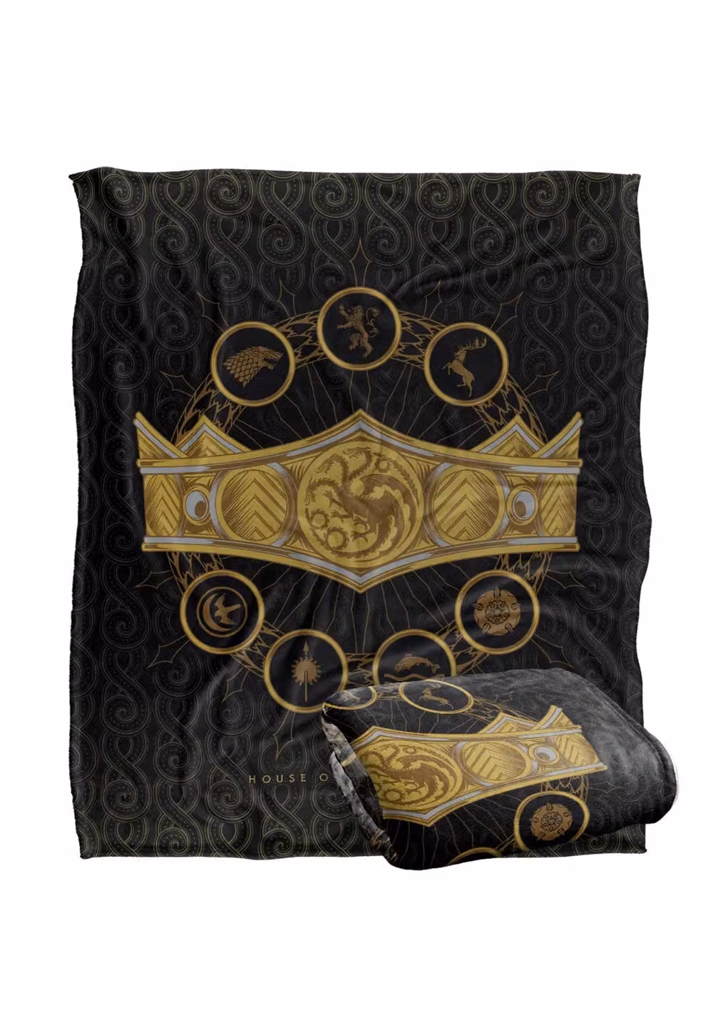 LOGOVISION House of the Dragon White Super Soft Fleece Throw Blanket, W: 152 cm, D: 127 cm – 7