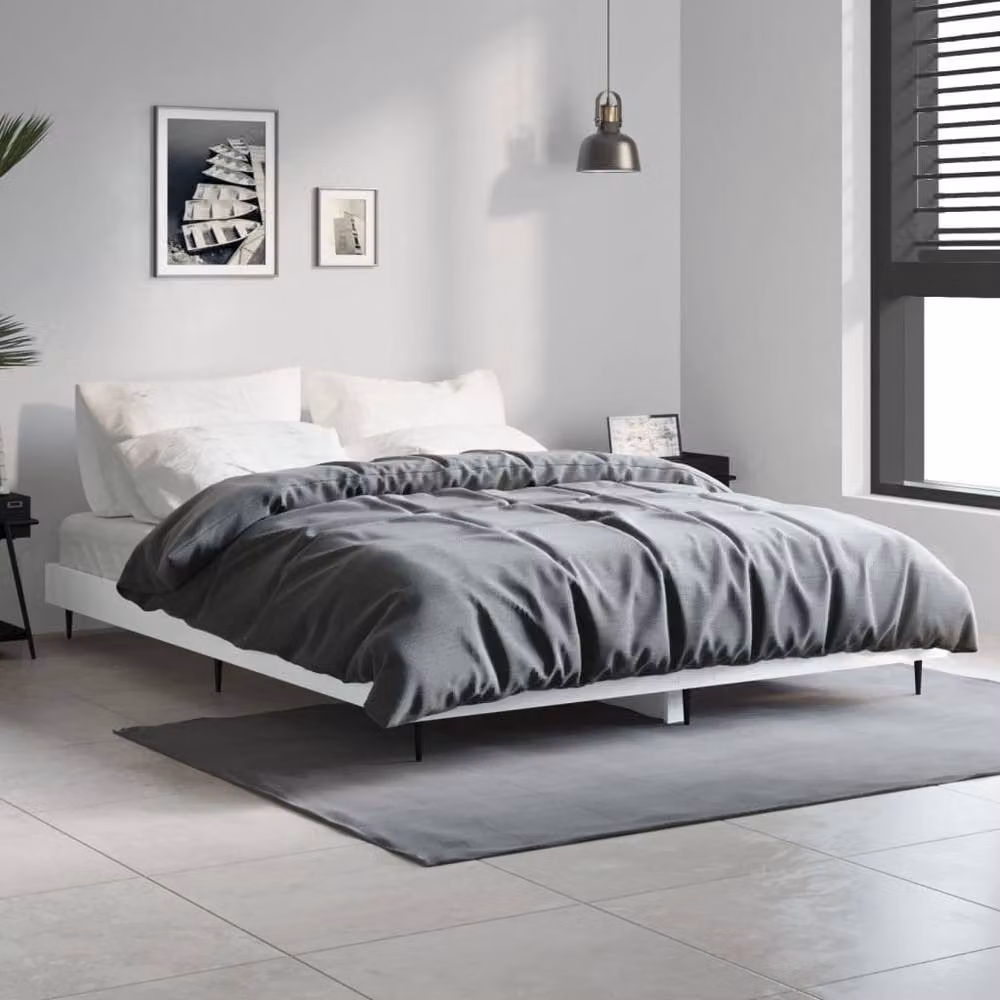 Berkfield Home White Bed Frame W/D/H: 140 x 190 cm – 2