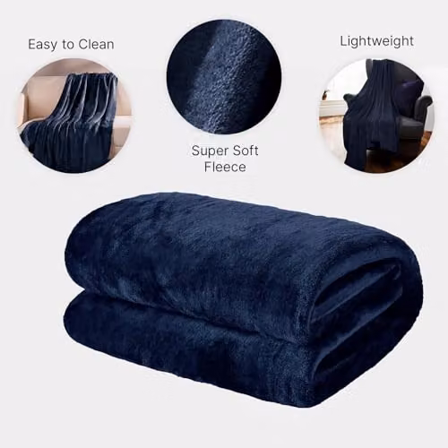 OHS Ultra Soft Fluffy Fleece Blanket in Blue, W/D/H: 150 x 200 cm – 4