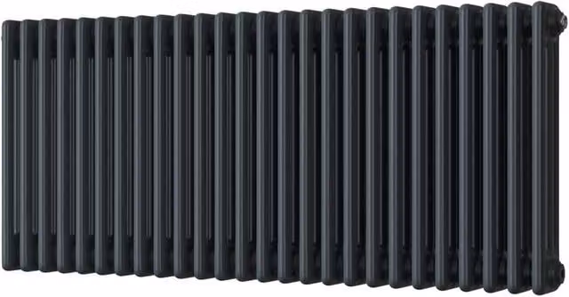 UK Radiators Alpha 3 Column Horizontal Traditional Cast-Iron Style Radiator in Anthracite Grey with Feet – 1