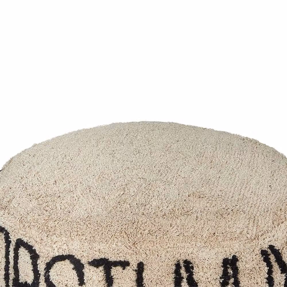 Wyld and Coco Alphabet Round Floor Cushion in Beige Cotton, W/D/H: 60 x 60 x 60 cm – 3