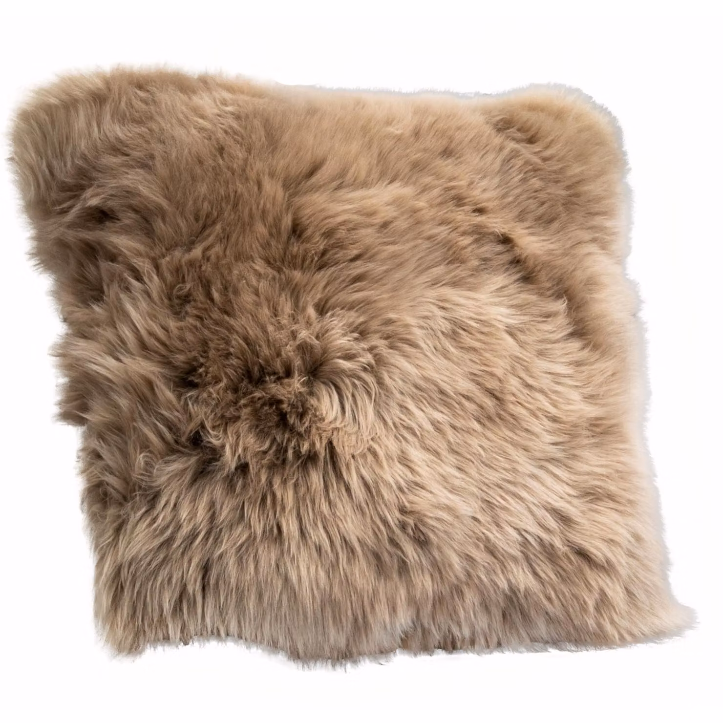 Native Natural Square Wool and Velvet Cushion in Brown and Orange – 2
