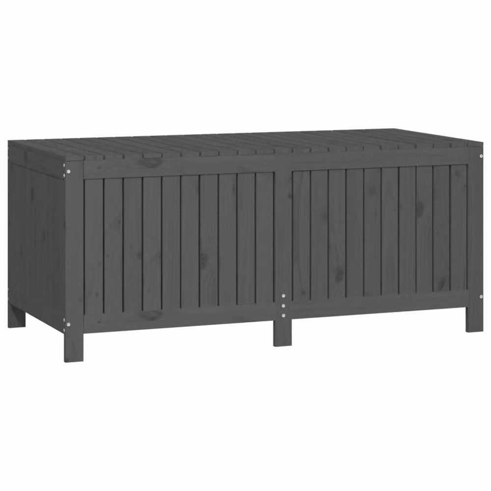 Berkfield Home Garden Storage Box in Grey Solid Pine Wood, W/D/H: 147 x 68 x 64 cm – 3