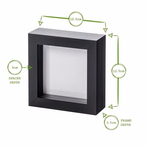 Nicola Spring Minimalist Square 3D Shadow Box Photo Frames, Pack of 5, Black or White, W/D/H: 10 x 10 x 3.5 cm – 2