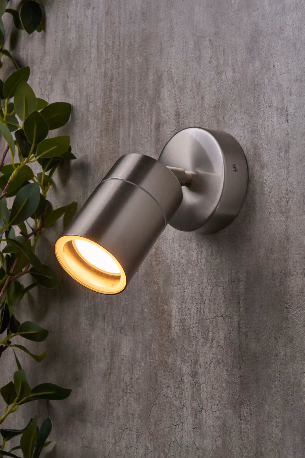 BHS Lighting Jared Adjustable Stainless Steel Outdoor Wall Light in Silver – 3