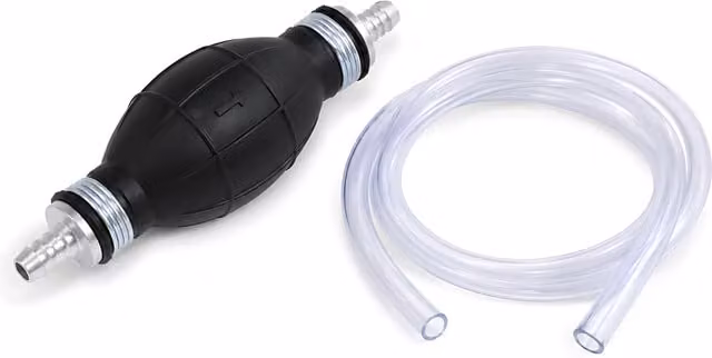 Sola Manual Petrol and Diesel Transfer Siphon Pump with 90cm Hose and One-Way Valve, Black and Transparent