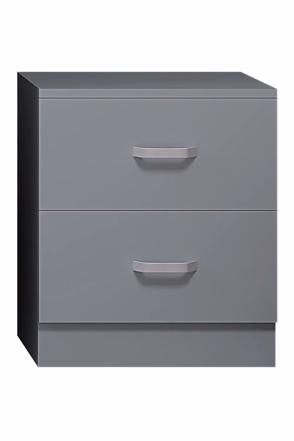 FWStyle Modern 2 Drawer Bedside Table in Matt Grey – 2
