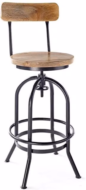 Elm Home And Garden Mango Wood Bar Stool in Brown