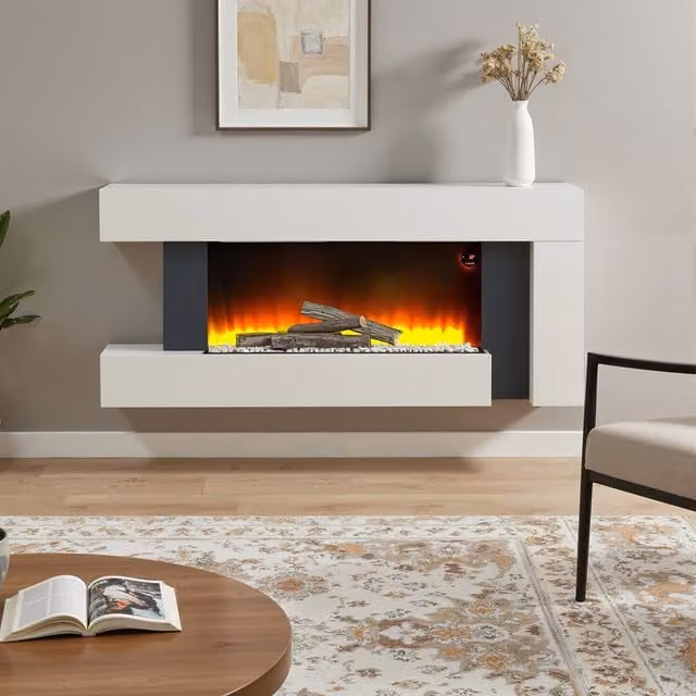 Living Star White Wall Mounted Electric Fireplace