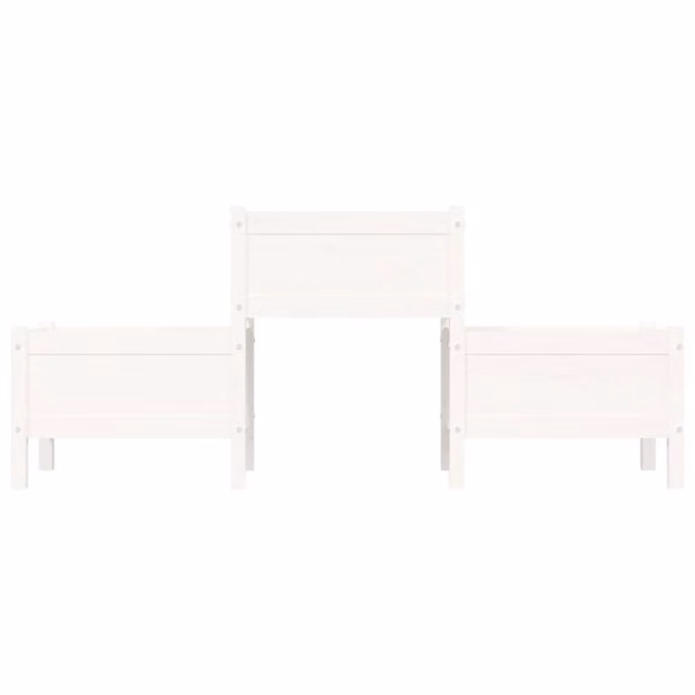 Berkfield Home Planter in White, Solid Wood Pine, W/D/H: 178.5 x 44 x 75 cm