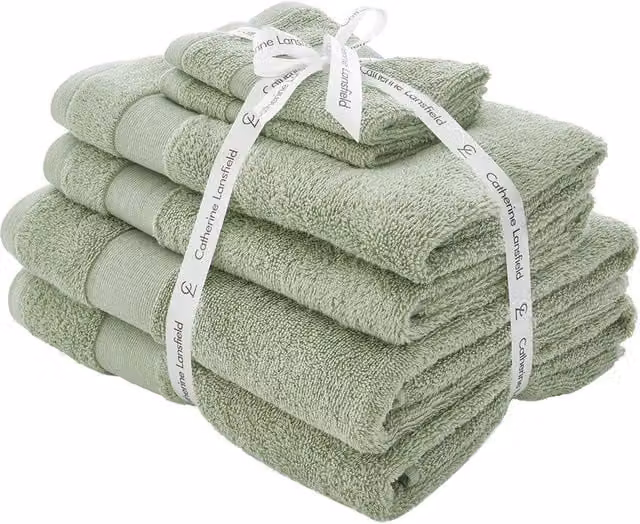 Catherine Lansfield Fluffy Cotton Bath Sheet in Green – 1