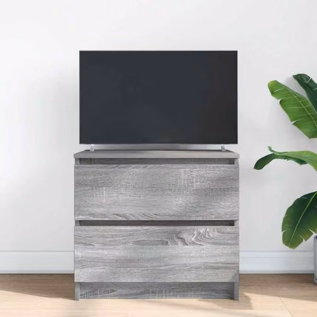 Berkfield Home Grey Sonoma TV Cabinet in Engineered Wood W/D/H: 60 x 35 x 54 cm