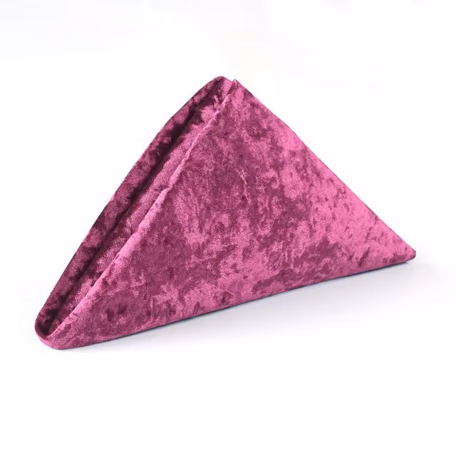 Neel Blue Diamond Pink Velvet Napkin with Hemmed Edges