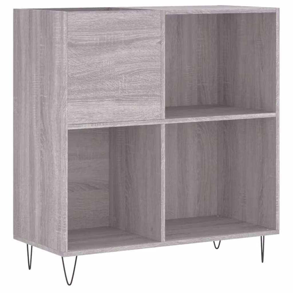 Berkfield Home Record Cabinet in Grey Sonoma, W: 84.5 cm, D: 38 cm, H: 89 cm – 2