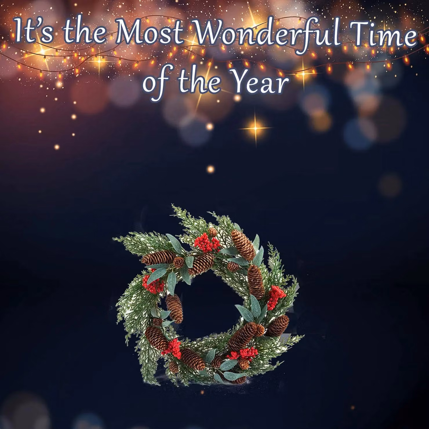 VFM e-Store Berry Pine Christmas Wreath in Red and Green, Diameter: 40 cm – 3