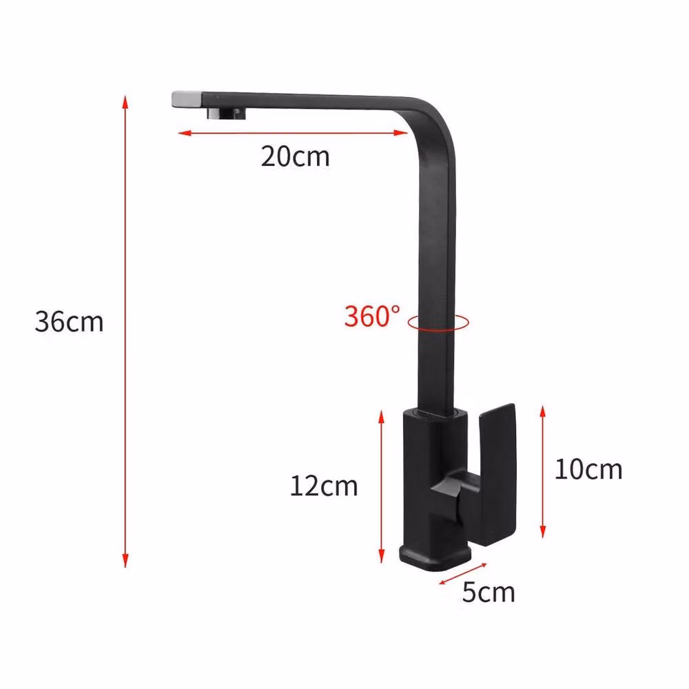 EONLION Single Lever Kitchen Sink Mixer Tap with Swivel Spout in Matt Black – 2