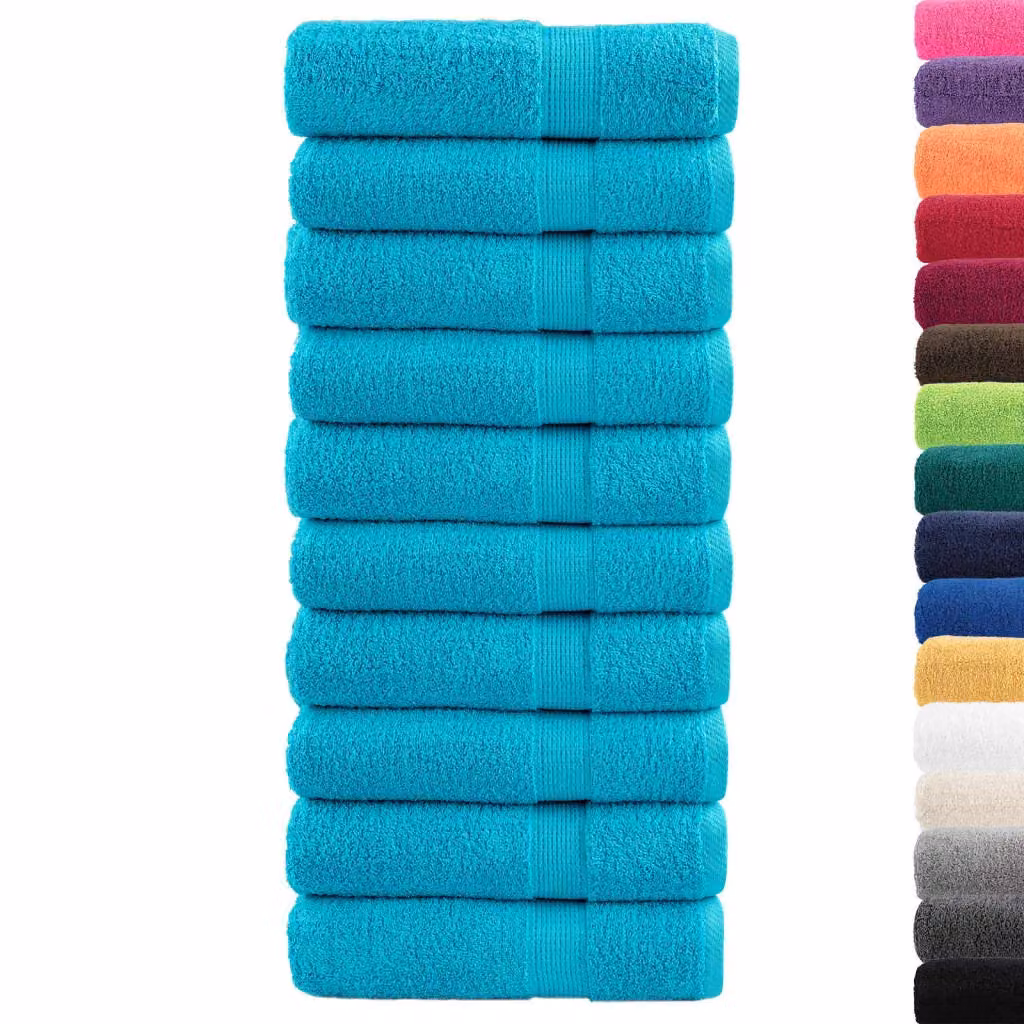 Berkfield Home SOLUND Premium Cotton Terry Bath Towels, 10 Piece Set, Blue, W: 100 cm, L: 150 cm, 600 gsm – 2