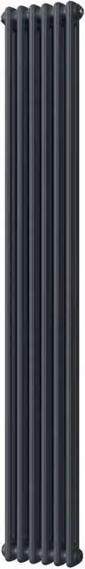 UK Radiators Alpha Anthracite 2 Column Vertical Traditional Cast-Iron Style Steel Radiator, H 180 cm x W 28.4 cm – 1