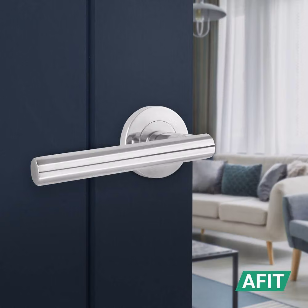 AFIT Olvera Range Chrome T-Bar Door Handles with Round Rose, Silver, Pack of 6 – 3