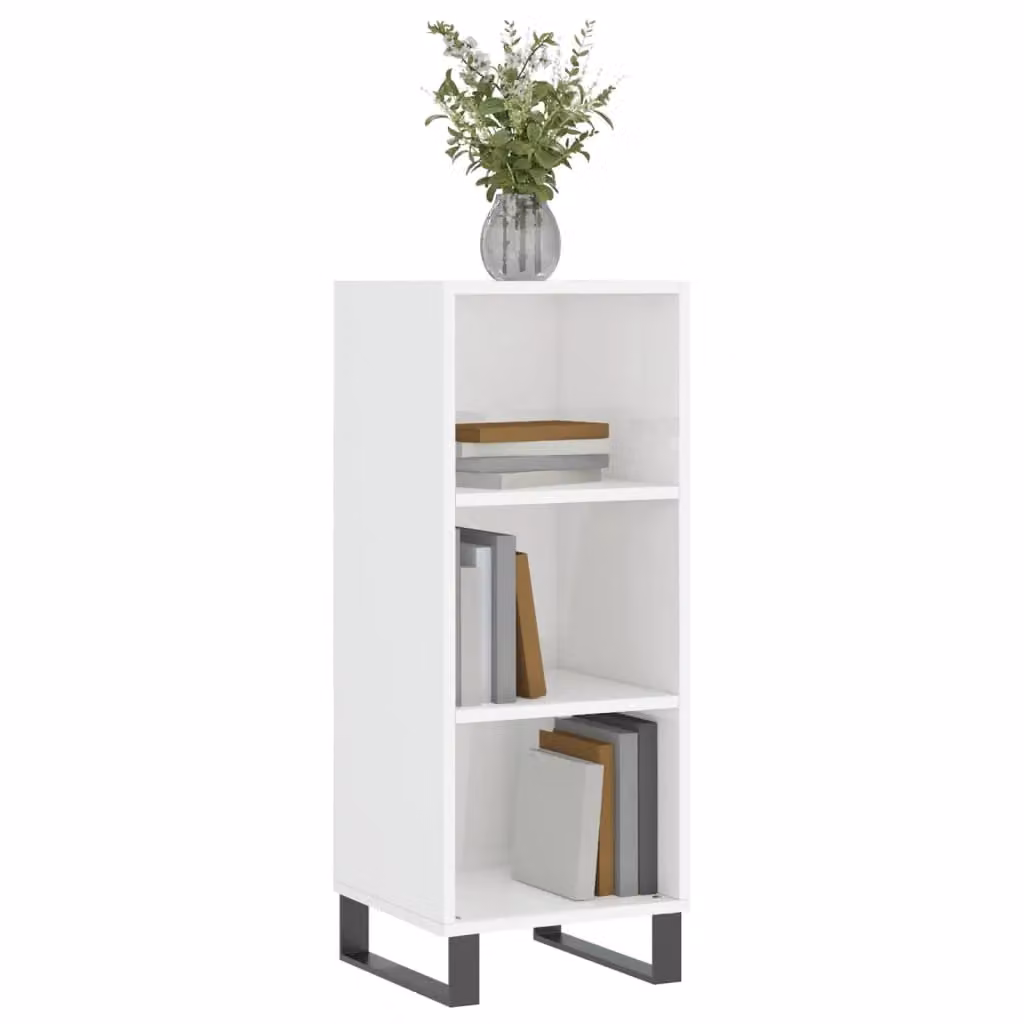 Berkfield Home High Gloss White Sideboard, W/D/H: 34.5 x 32.5 x 90 cm