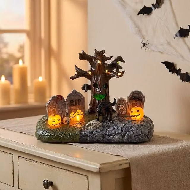 Garden Greatness Multicolour Animated LED Halloween Graveyard Tabletop Scene