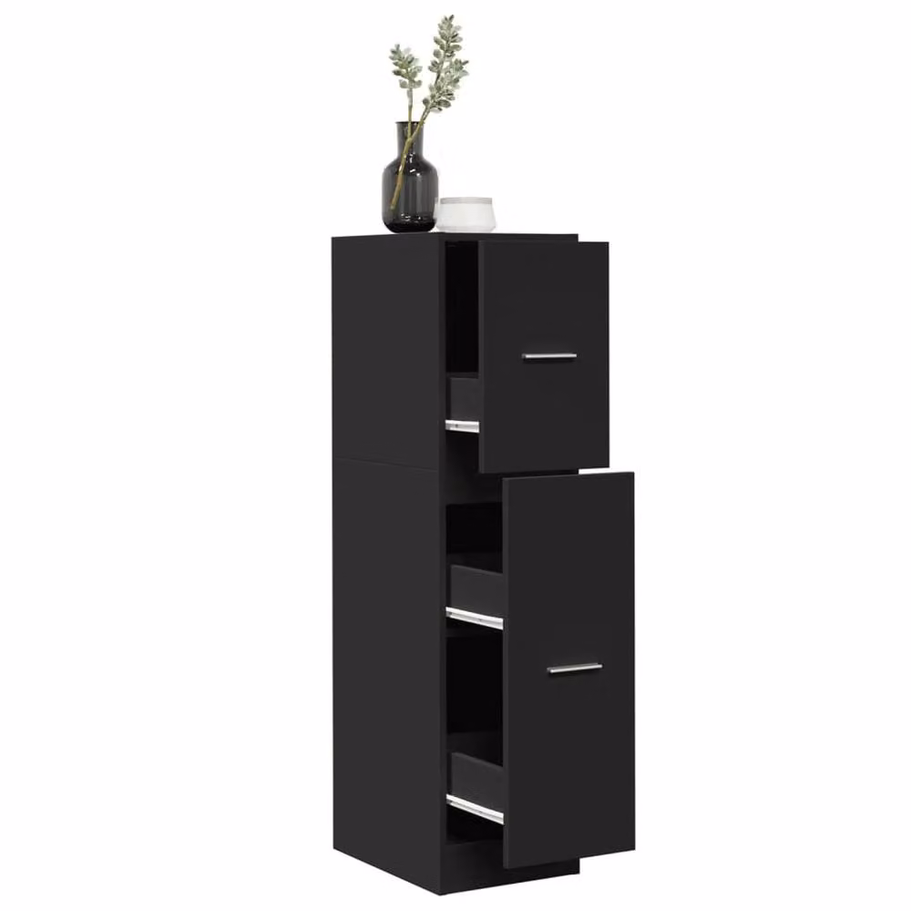 Berkfield Home Apothecary Cabinet in Black, W/D/H: 30 x 30 x 118 cm – 2
