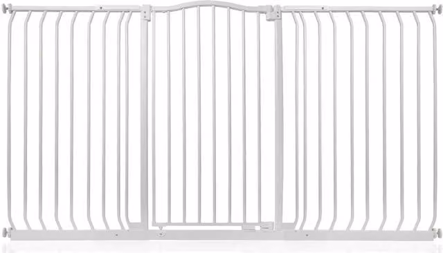 Safetots Extra Tall Curved Top Safety Gate in Matt White, Extendable No-Drill Swing Door for Doors and Stairs, Height: 170 cm