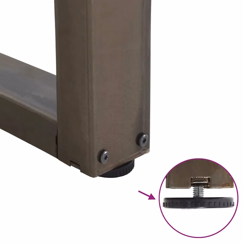 Berkfield Home V-Shape Dining Table Legs, 3 Piece Set, Brown Steel, H: 72-73.3 cm x W: 90 cm – 3